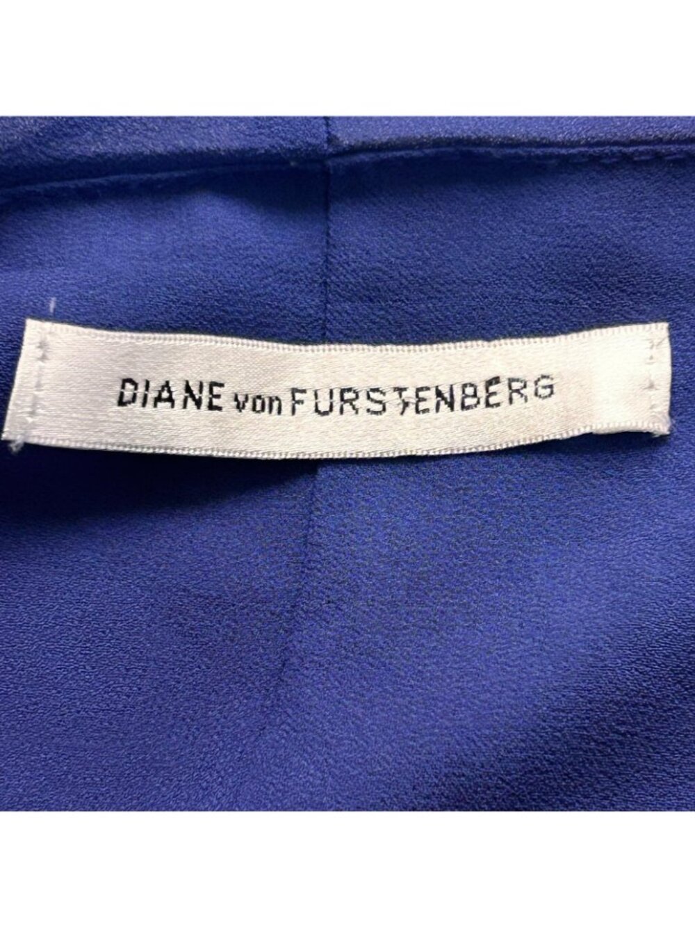 Diane Von Furstenberg Dress Womens S Blue Pleated Blouson Cold Shoulder Midi - Picture 5 of 11